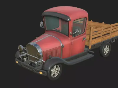 Stylized Truck Low-poly 3D model
