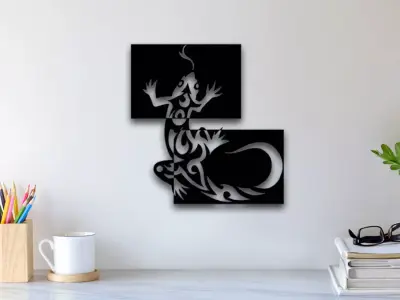 Chameleon Wall Art 3D print model