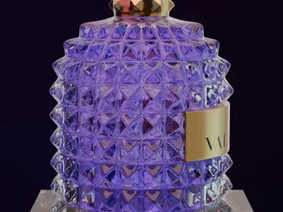 Valentino perfime purple 3D model product for Advertising 3D model