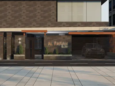 Building Gate Fence Exterior Design 3D model