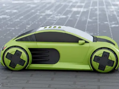 CONCEPT ELECTRIC  VEHICLE RIGGED 3D model