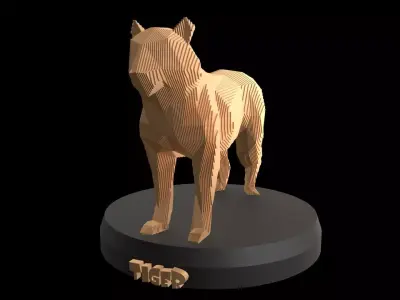 Parametric Tiger Low-poly 3D model