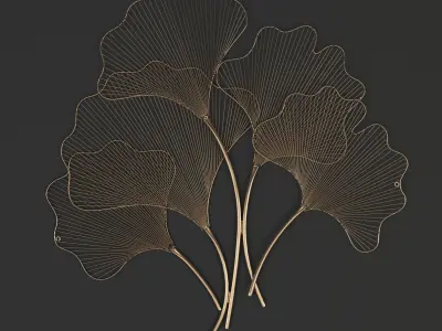 Gold Gingko wall decoration 3D model