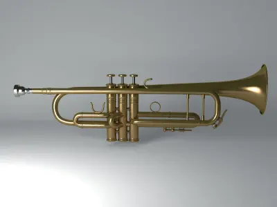 Trumpet 3D Model gold 3D model
