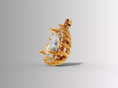 Teardrop Radiance Pendant 3D print model