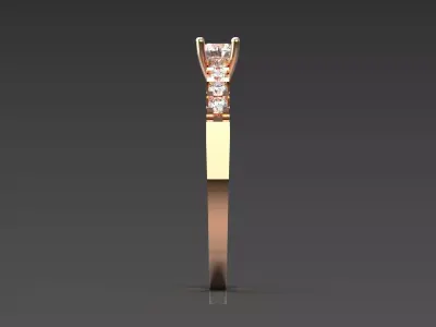 Sparkling Ivy Solitaire stl 3d Ring model sr0029 3D print model