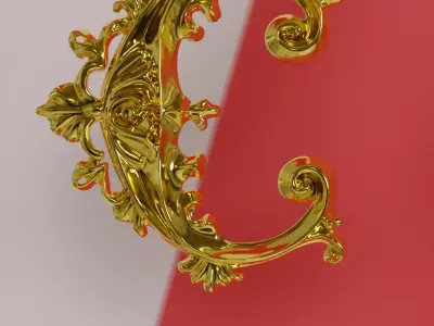 a-z One Sided BaroqueStyleLowerCaseLetters03 3D model