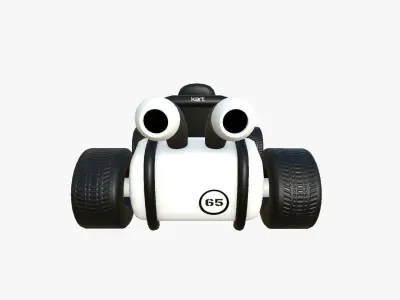Cartoon Kart G08 White - Vehicle Racing Design Low-poly 3D model