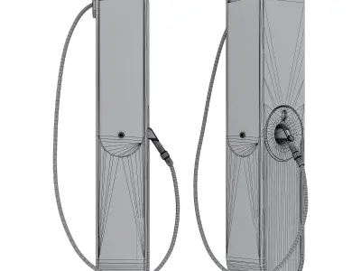 EV charger station Low-poly 3D model