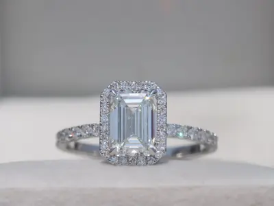 Pave Halo Engagement Ring 3D print model