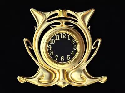 clock golden 3D model