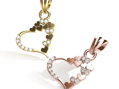 HEART PENDANT 3D print model 6