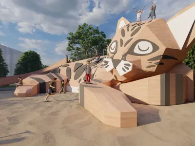 Leopard Cat Children play equipment 3D model