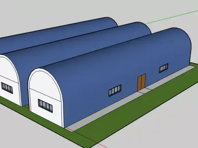 Tunnel 3 building with roof 3D model