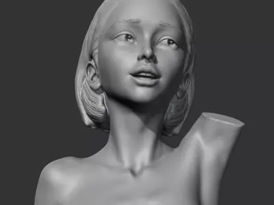 HD girl bust T 3D print model 3D print model