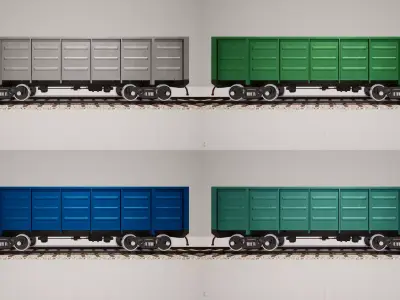 Animated game-ready Gondolacar Low-poly 3D model