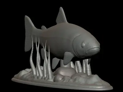 Rainbow Trout underwater statue detailed texture for 3D 3D print model