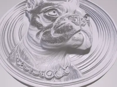 Boston Terrier 2 basrelief for 3D printing 3D print model