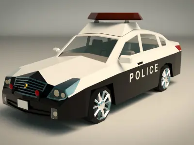 Low Poly Police Car 06 Low-poly 3D model