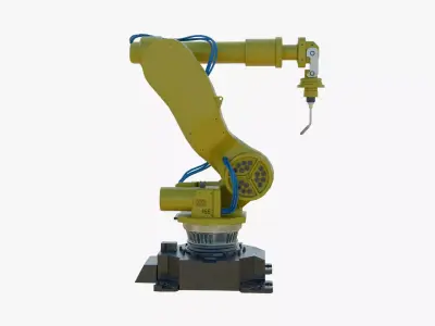 Industrial Welding Robot Yellow Clean Low-poly 3D model