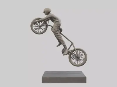 BMX Rider in Air statue model 3D model