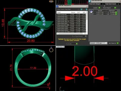 Jewelry Diamond Ring 3D Print Model  3D print model 13