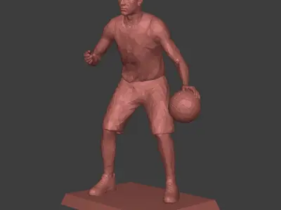 Basketball Player Figurine - Statue - Trophy - Lowpoly Polygonal 3D print model