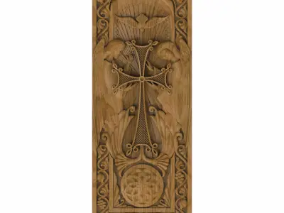 Carved panel painting STL 3D model 27