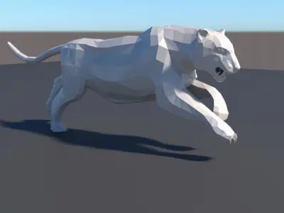 Lowpoly tiger animal animation  3D model