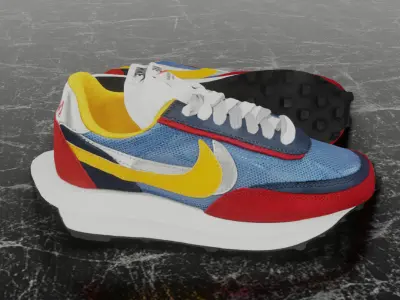 SACAI X NIKE LDV WAFFLE 3D SHOES Low-poly 3D model