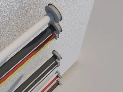 Cables and Transformers Low-poly 3D model