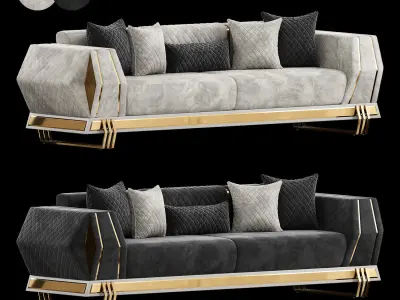 Kamaro Beyaz Koltuk Takimi Sofa 3D model