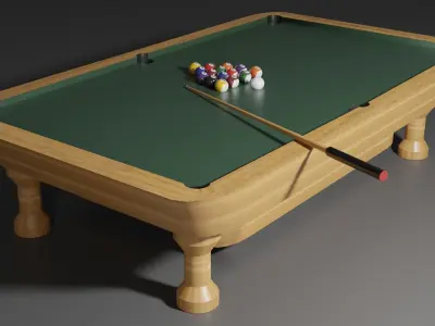 Billiard Pool Table Low-poly 3D model