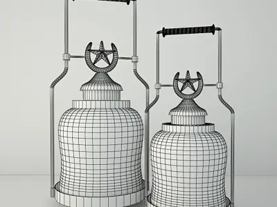 Horse Shoe Lantern Candleholder Set 3D model