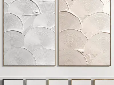 Plaster Two Photo Frame E-11 Low-poly 3D model