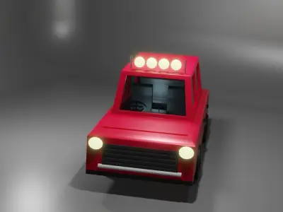  Simple Car Low-poly 3D model