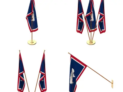 Wyoming Flag Pack 3D model