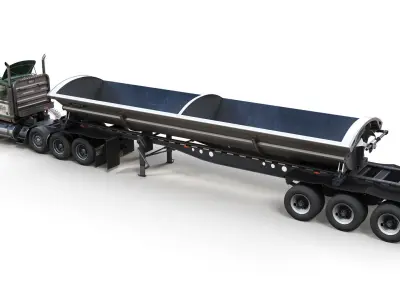 Kenworth W900A sidedump truck Low-poly 3D model