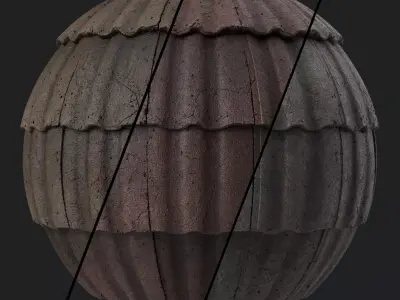 Roof Tile Materials 65- Concrete Roofing by Sbsar Seamless Pbr Texture