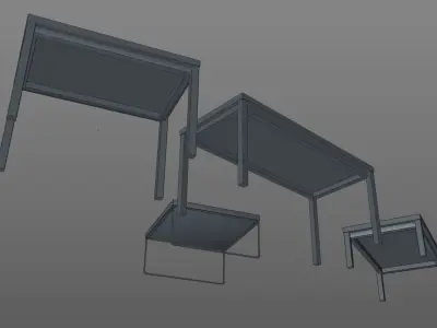 Garage Tables Low-poly 3D model