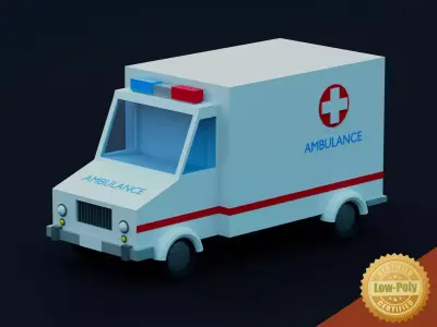 Low Poly Ambulance Low-poly 3D model