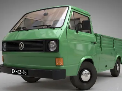 VOLKSWAGEN TRANSPORTER T3 PICKUP - 1979 3D model