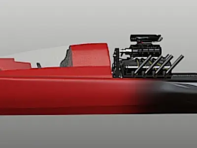 Drag Boat - Fast Motion - High Poly 3D model