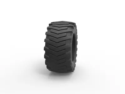 Pulling tractor rear tire 2 Scale 1 to 25 3D print model
