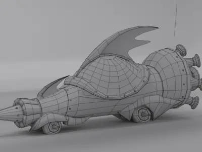 The Mean Machine - Wacky Races Low-poly 3D model