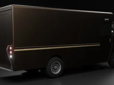 Ups Van Low-poly 3D model