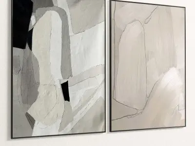 Plaster Two Photo Frame 307 Low-poly 3D model
