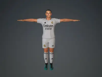 kylian Mbappe Real Madrid Kit 3D Model Low-poly 3D model
