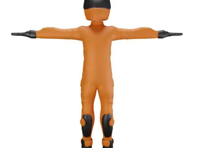  Racer Wear Uniform and Helmet Low-poly 3D model