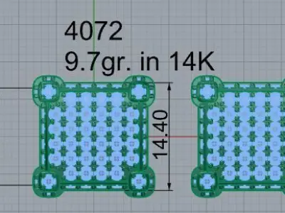 Square Diamond Earring 4072 3D print model